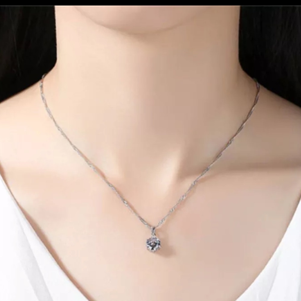 925 stamps sterling silver necklace for women - Picture 4 of 6